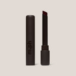 Dark lipstick on a white background