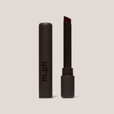 Dark lipstick on a white background