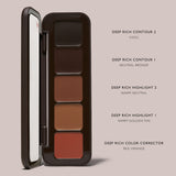 Deep Rich Underpainting palette shades labeled: cool and neutral bronze contours, warm highlights, red orange corrector.